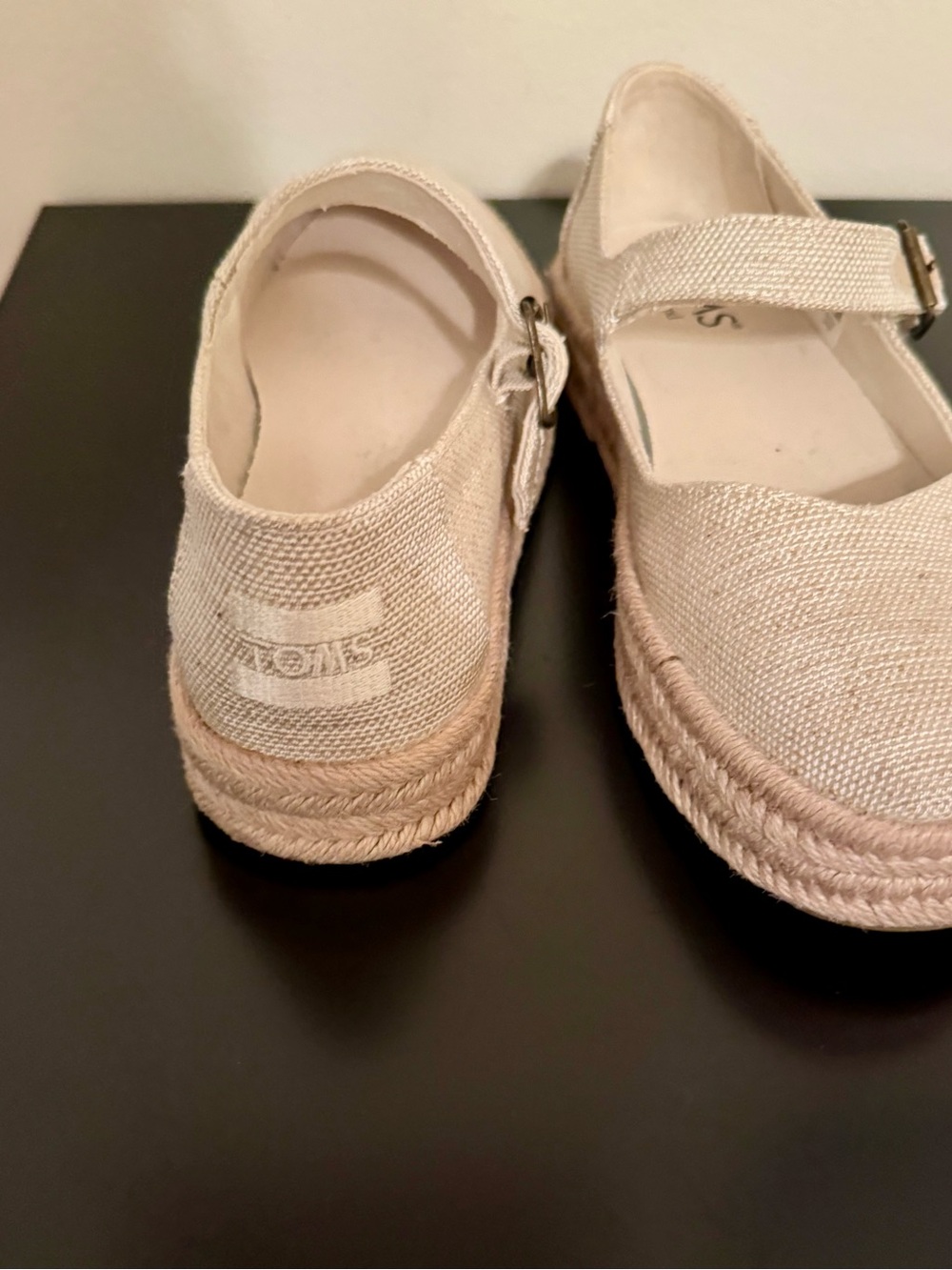 TOMS Natural Canvas Mary Jane Espadrilles with Buckle - Picture 3 of 11
